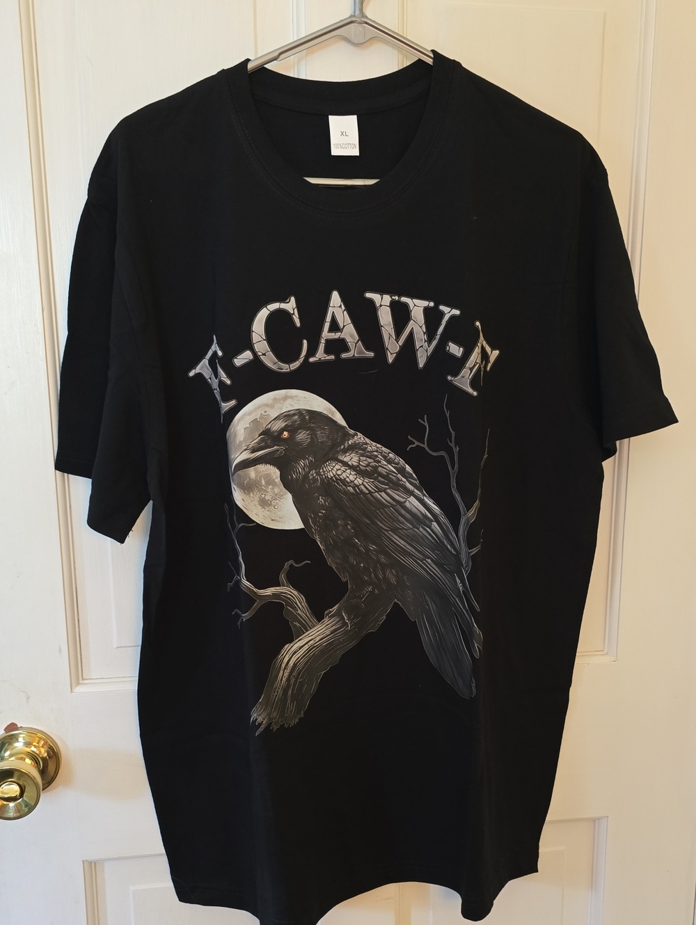 Black 'Caw' Raven Graphic Tee SEE PHOTOS